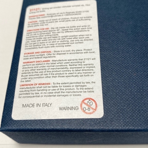 FRANCESCO RUBINATO Italian Wooden Dipping Pen 1 Metal Nib Calligraphy Blue - Picture 4 of 6